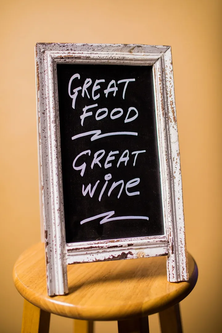 Chalkboard sign before changing text in the image: “wine” → “beer”
