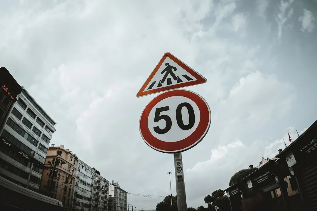 Street sign number after changing text in the image: “30” → “50”